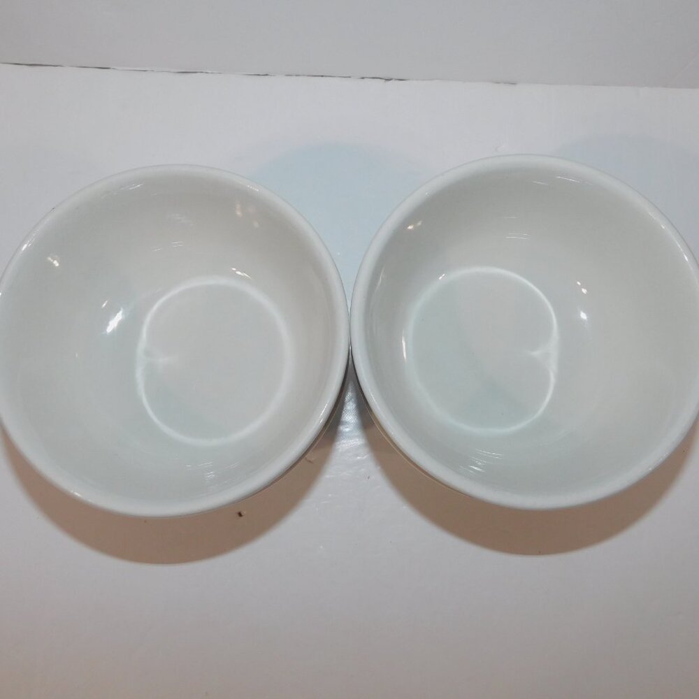 Lands End Square Rigger Cereal Cowder Bowl Set of 4 Vintage 80s White Blue Boat - Picture 6 of 6
